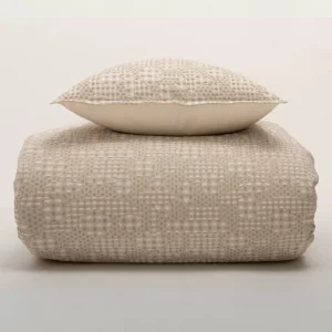Juego Funda Nórdica + 2 Fundas Cojín TANA beige cama 180 (260x240cm)