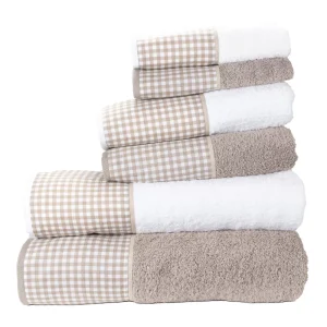 Pack 6 Toallas VICHY taupe
