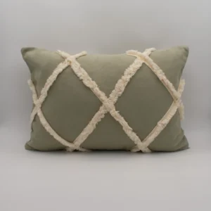 Funda Cojín LUNIA rombo verde- 40×55 CM