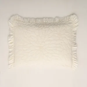 Funda Cojín FLOR marfil- 50×70 CM