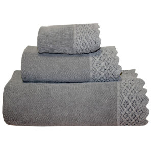 Pack 3 Toallas RENDA gris oscuro