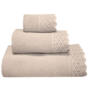 Pack 3 Toallas RENDA beige