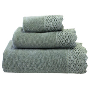 Pack 3 Toallas RENDA verde olivo