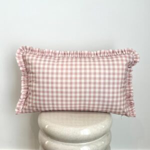 Funda Cojín Vichy Volante Rosa 30x50 CM