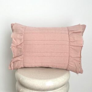 Funda Cojín MARIAN rosa doble volante 35X50 cm