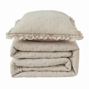 Set Colcha BOUTI + Funda/s Cojín a juego MONIQUE beige