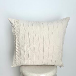 Funda Cojín MILAN marfil volante 45x45 cm