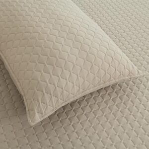 Set Colcha BOUTI + Funda/s Cojín a juego ROMBO BEIGE