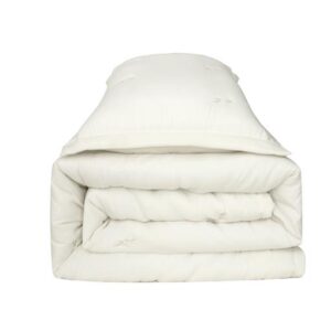 Set Colcha BOUTI + Funda/s Cojín a juego FLOR BORDADO marfil