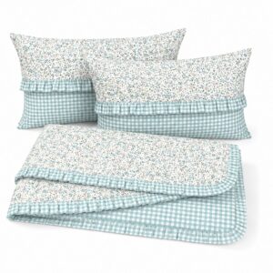 Set Camino pie cama + 2 fundas cojín ESPERANZA Reversible