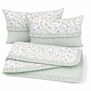 Set Camino pie cama + 2 fundas cojín MÓNICA Reversible