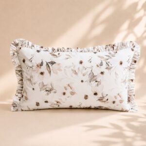 Funda Cojín ATENEA taupe volante 30x50 cm